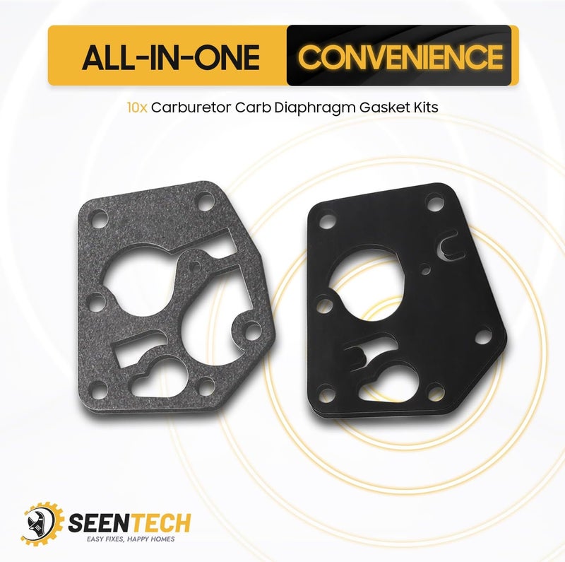 Seentech 795083 Carburetor Carb Diaphragm Gasket Kits for BS Engine Lawn Mower Replace 495770 (10Packs) - Image 3